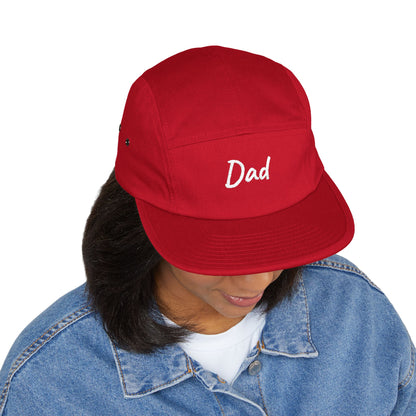 Dad Embroidered 5-Panel Cap — Casual Beige Baseball Hat, Perfect Father’s Day Gift
