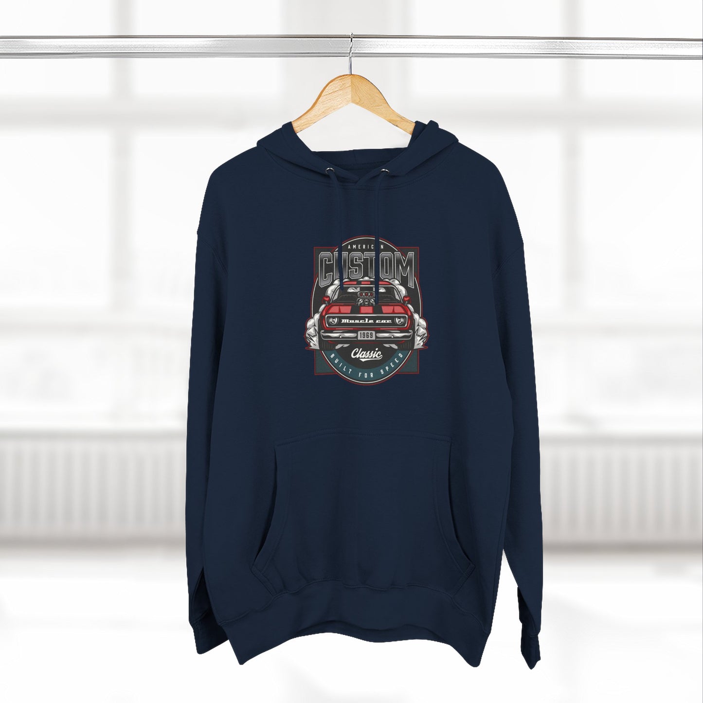 Retro Red Camaro Hoodie — Vintage Muscle Car Graphic Pullover