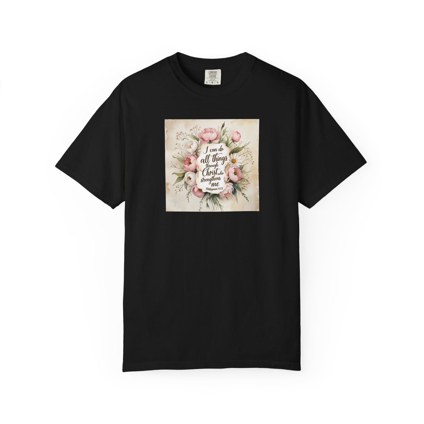 Floral Script Tee — "I am the daughter of a King" Christian Inspirational T‑Shirt
