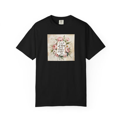 Floral Script Tee — "I am the daughter of a King" Christian Inspirational T‑Shirt