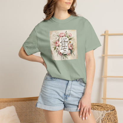 Floral Script Tee — "I am the daughter of a King" Christian Inspirational T‑Shirt