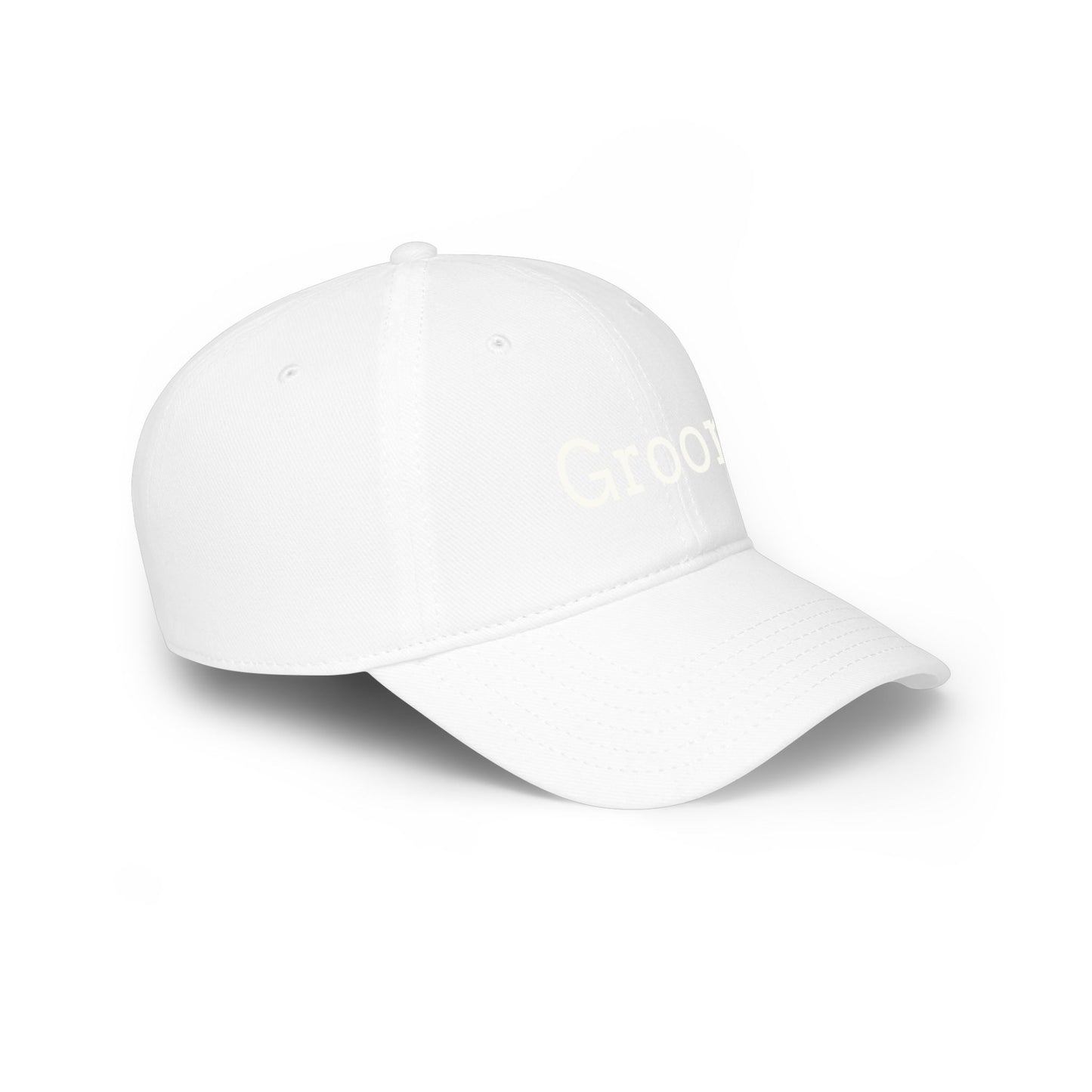 Groom Baseball Cap — Embroidered Red Low Profile Wedding Hat