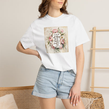 Floral Script Tee — "I am the daughter of a King" Christian Inspirational T‑Shirt